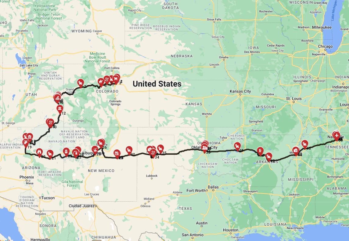 With a motorhome from Denver to Nashville